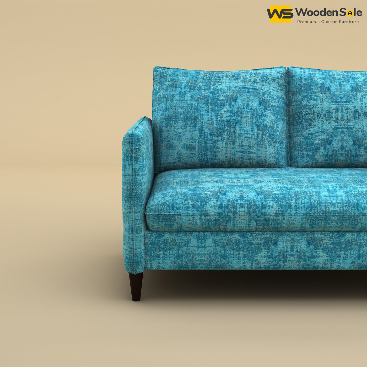 Citron 2 Seater Fabric Sofa (Cotton, Teal Blue)