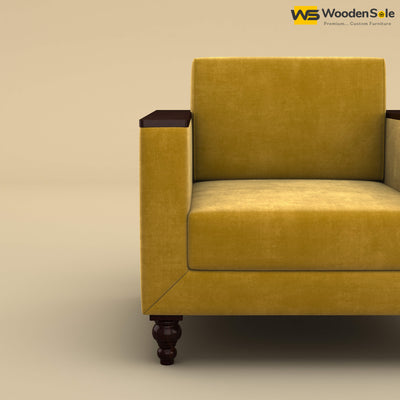 Tivoli 1 Seater Fabric Sofa (Velvet, Mustard Yellow)