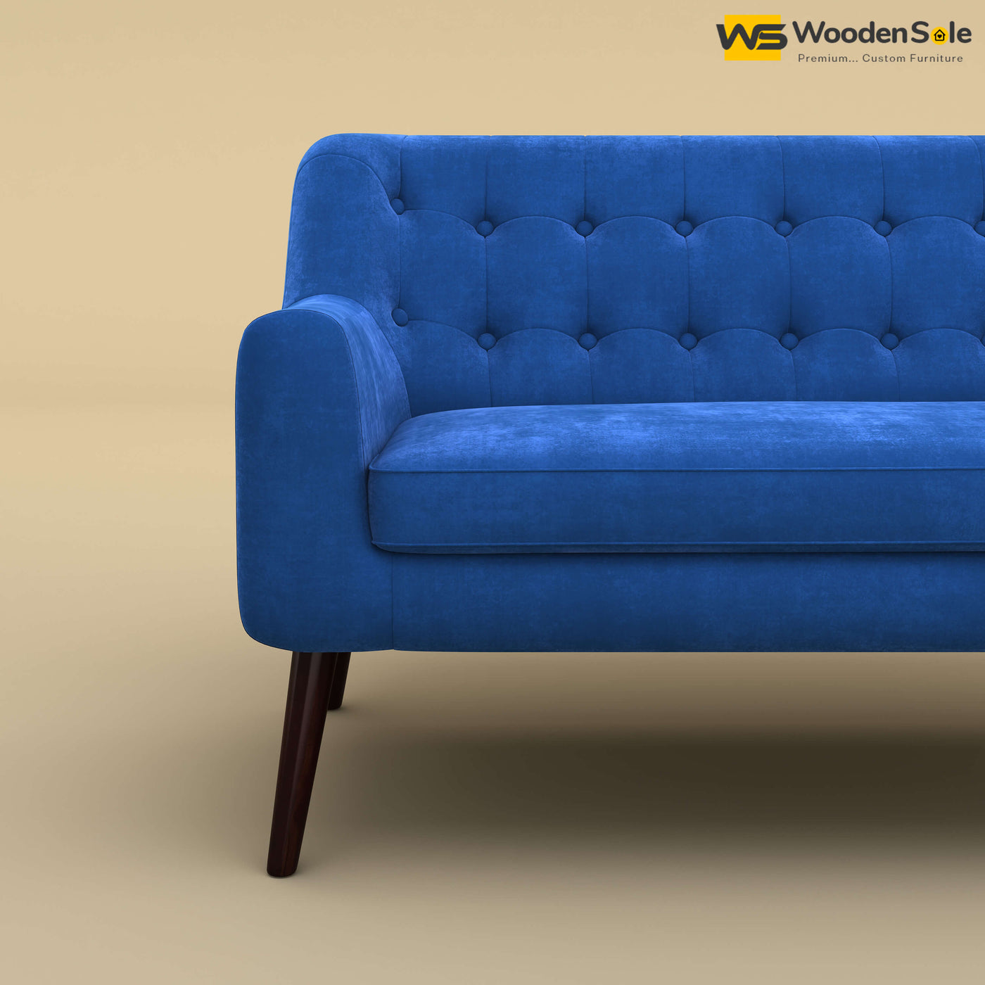 Viraj Loveseat Sofa (Velvet, Royal Blue)