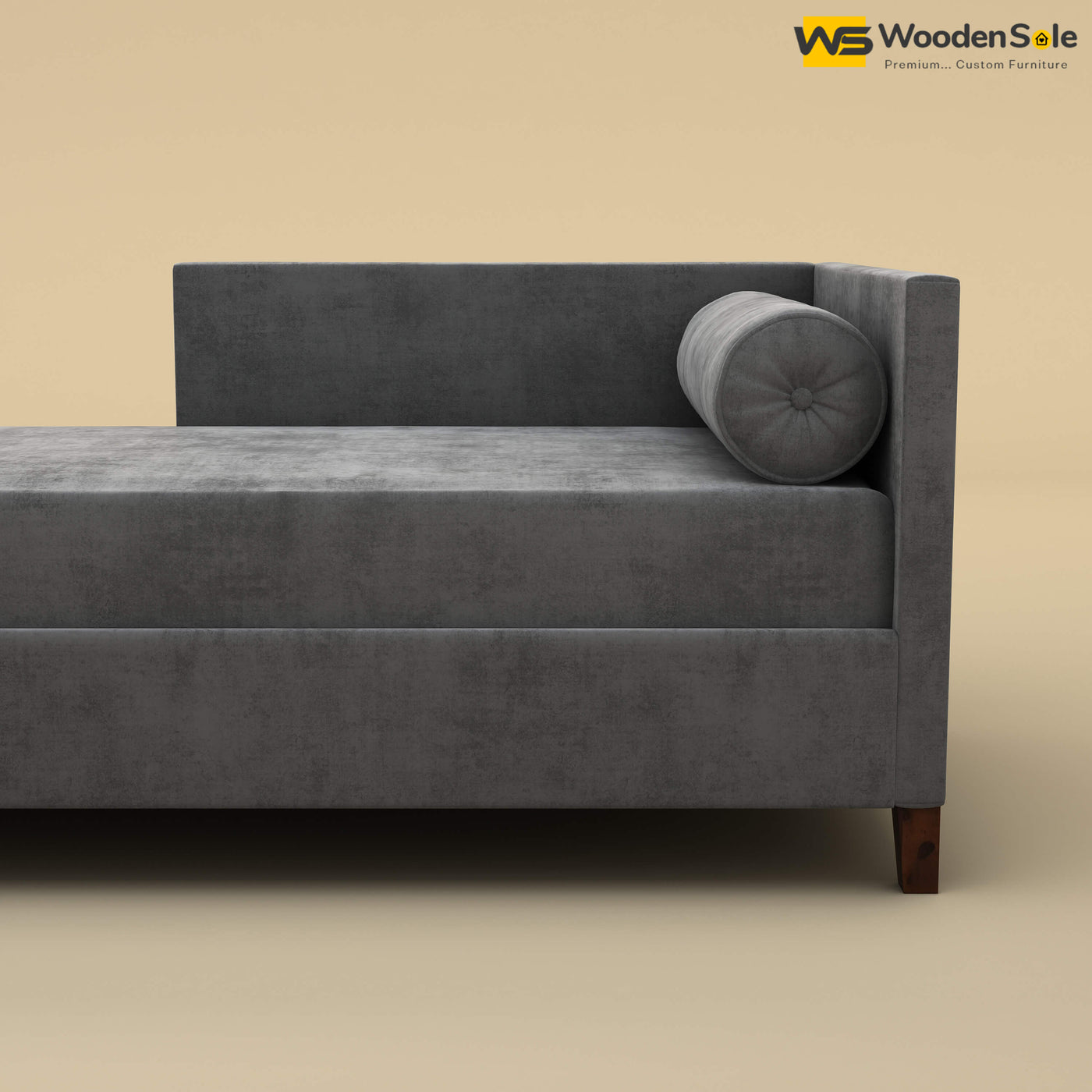 Daina Chaise Lounge (Velvet, Charcoal Gray)