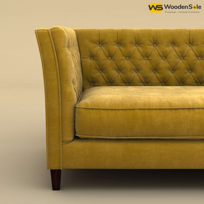 Divit Loveseat (Velvet, Mustard Yellow)