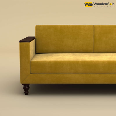 Tivoli 3 Seater Fabric Sofa (Velvet, Mustard Yellow)