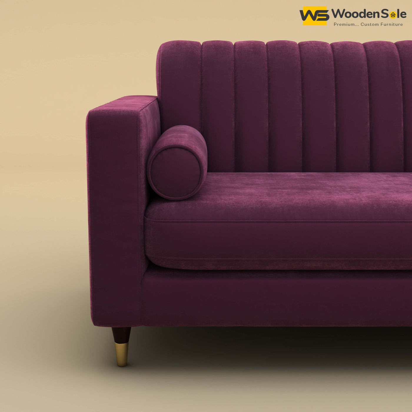 Sashwat Loveseat (Velvet, Dark Purple)