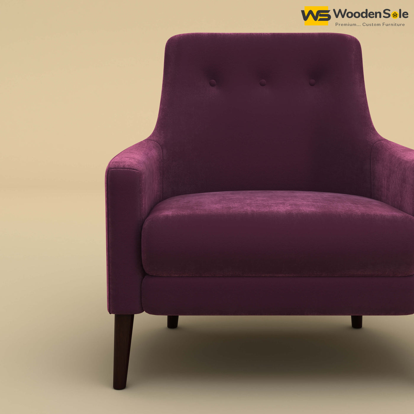 Rubik Lounge Chair (Velvet, Dark Purple)