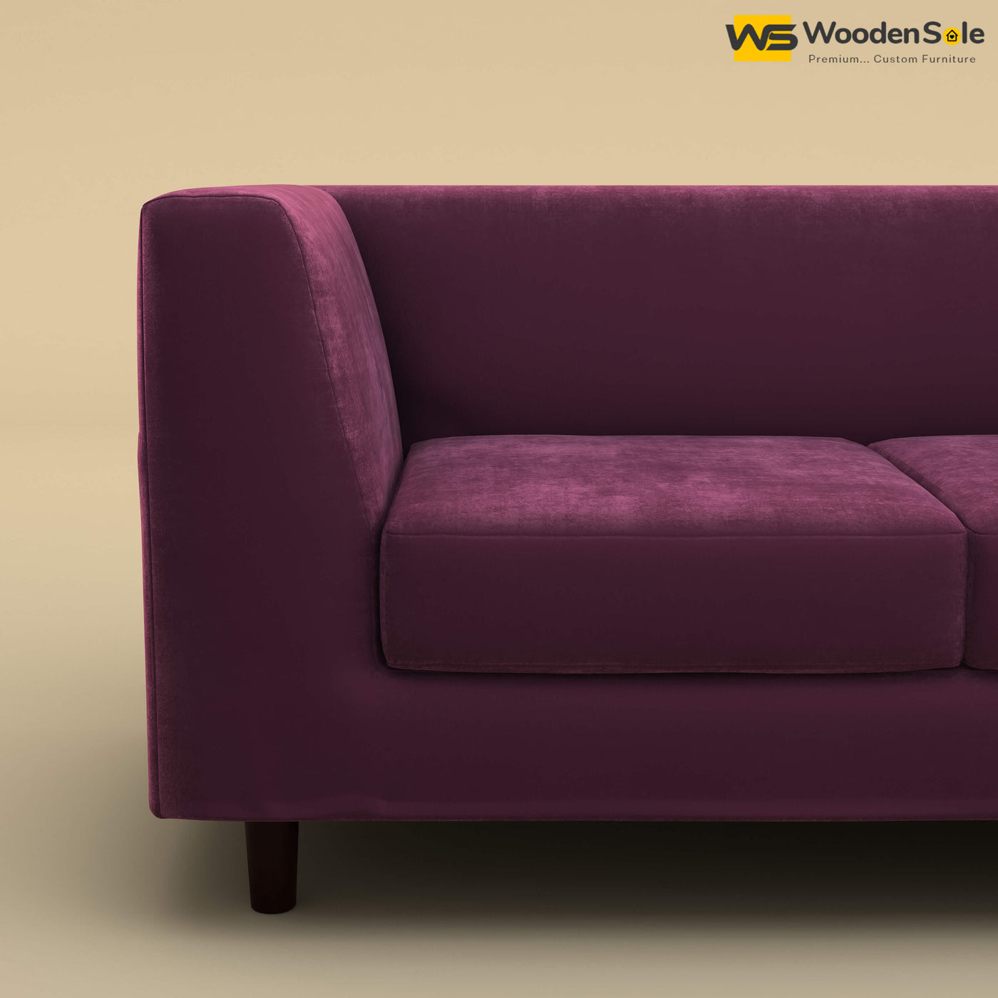 Hardik Loveseat (Velvet, Dark Purple)