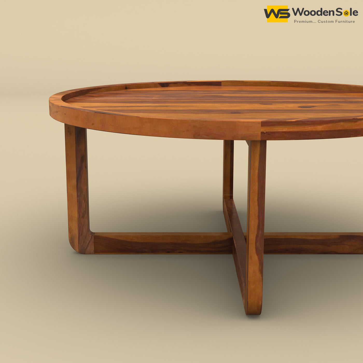 Dom Round Coffee Table (Honey Finish)