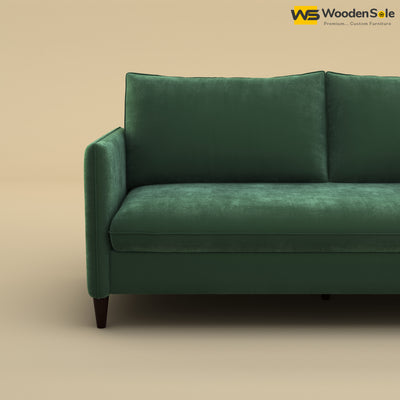 Citron 3 Seater Fabric Sofa (Velvet, Forest Green)