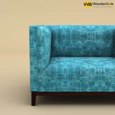 Loren One Seater Fabric Sofa (Cotton, Teal Blue)