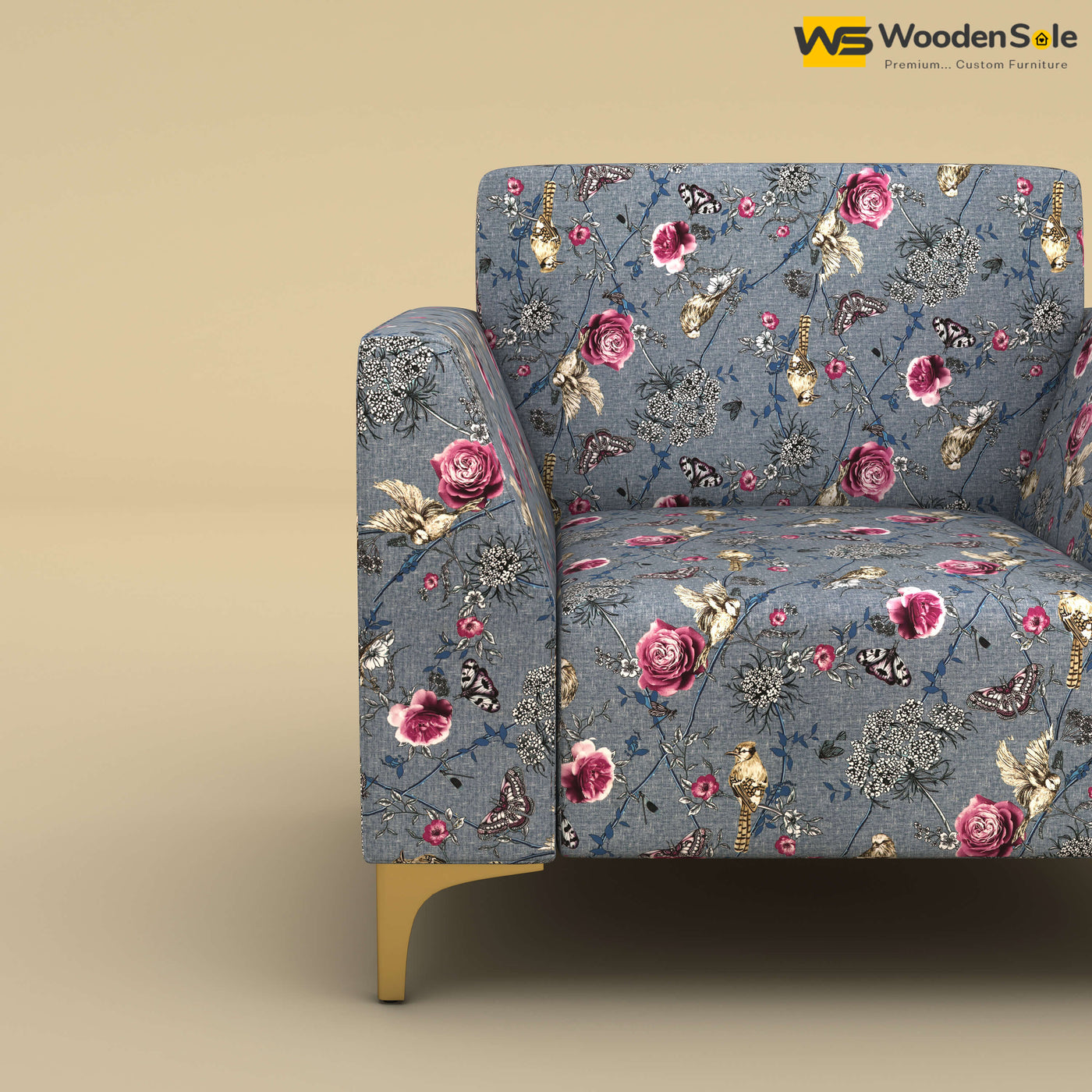 Nayobi 1 Seater Sofa (Cotton, Floral Printed)