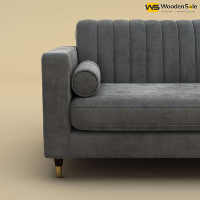 Sashwat Loveseat (Velvet, Charcoal Gray)