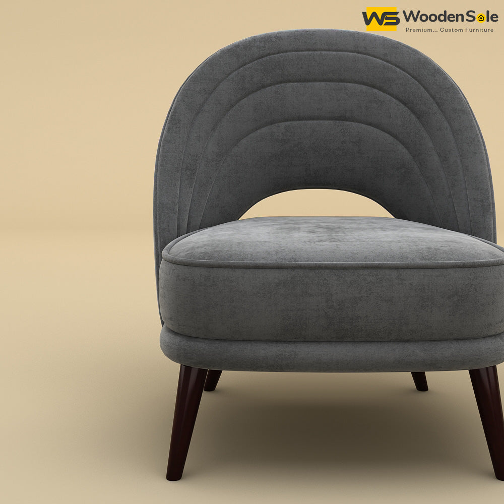 Nyra Lounge Chair (Velvet, Charcoal Gray)