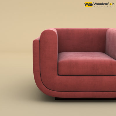 Vedant 1 Seater Fabric Sofa (Velvet, Pink)