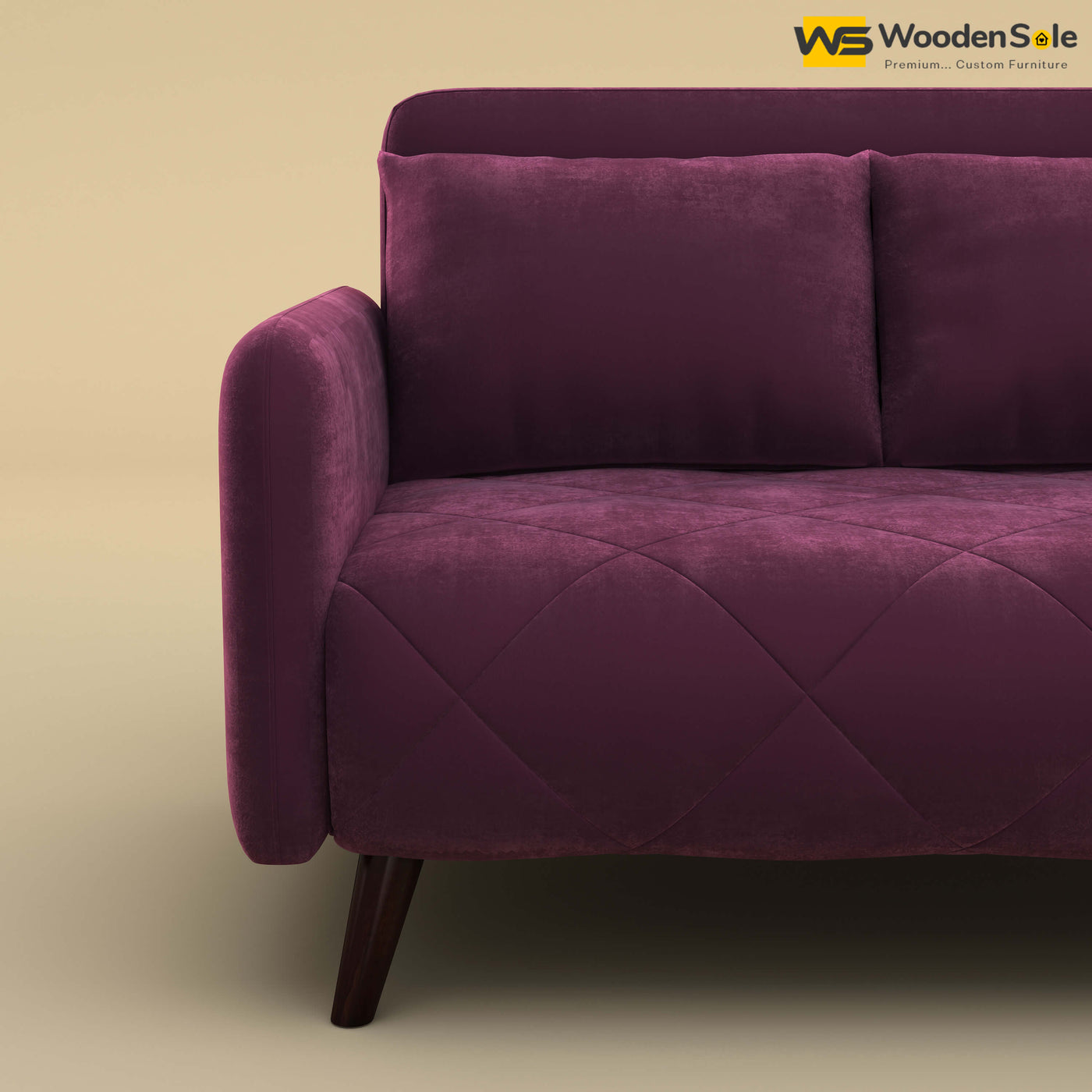 Parth Loveseat (Velvet, Dark Purple)