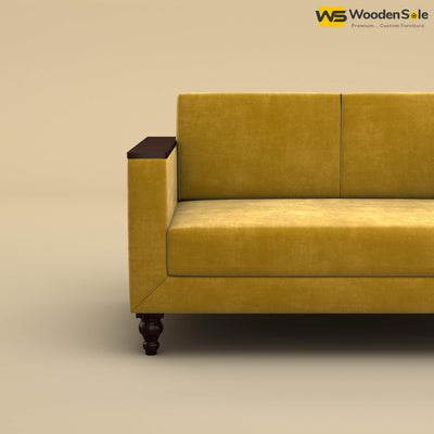 Tivoli 2 Seater Fabric Sofa (Velvet, Mustard Yellow)