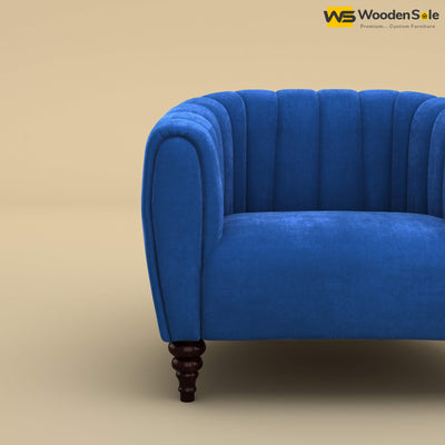 Amaya Single Seater Fabric Sofa (Velvet, Royal Blue)