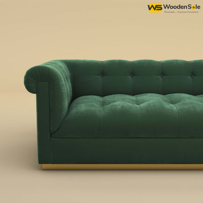 Morrison 3 Seater Fabric Sofa (Velvet, Forest Green)