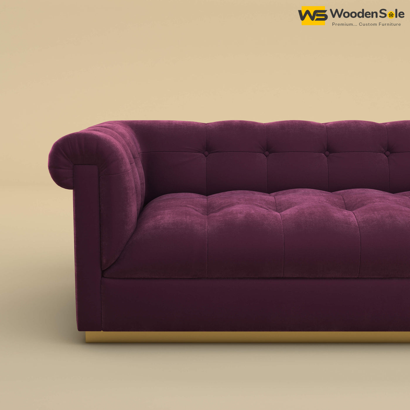 Morrison 3 Seater Fabric Sofa (Velvet, Dark Purple)