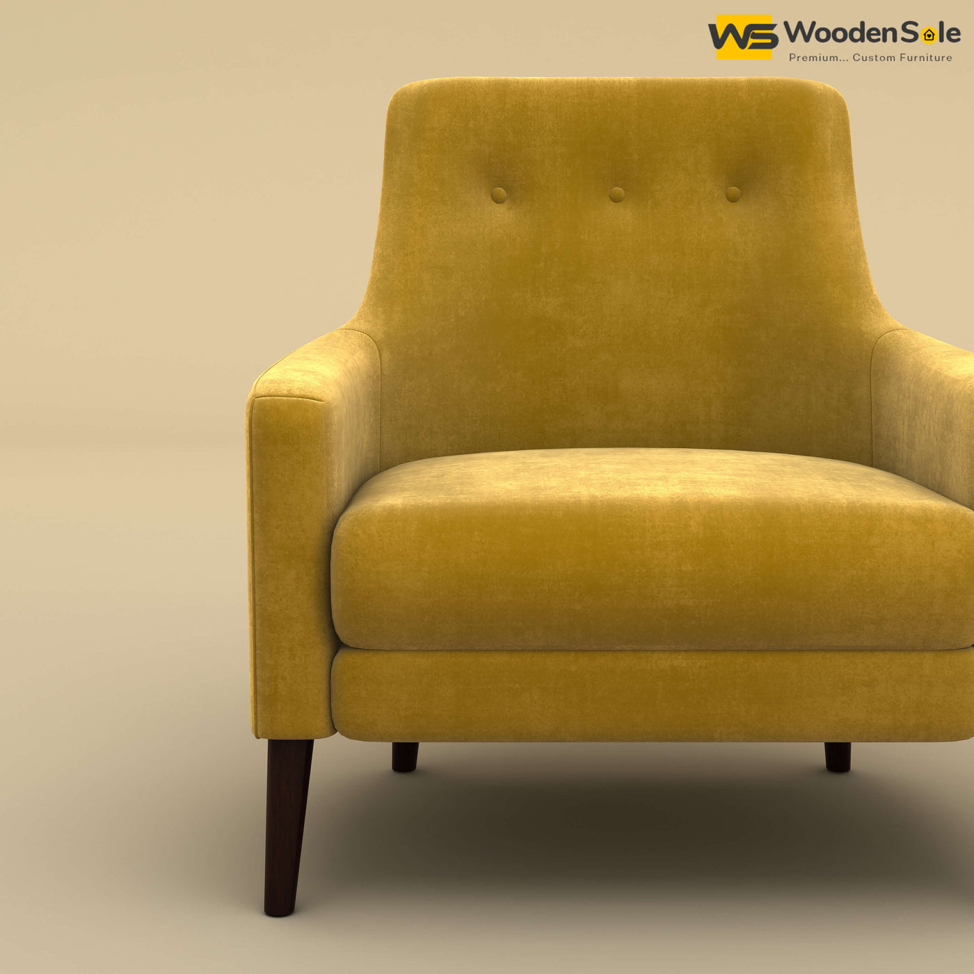 Rubik Lounge Chair (Velvet, Mustard Yellow)