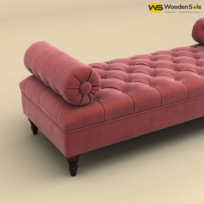 Andre Fabric Lounge Diwan Settee (Velvet, Pink)
