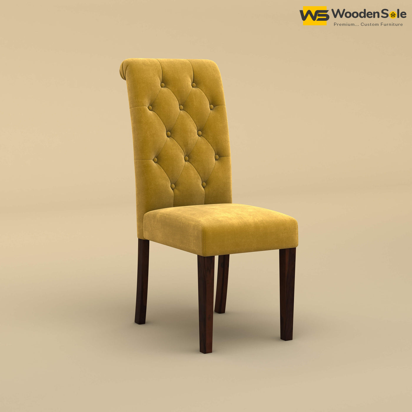 Elliot Dining Chair (Velvet, Mustard Yellow)