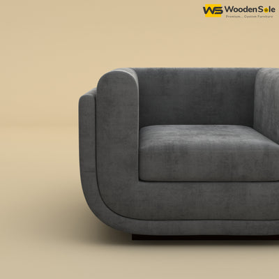 Vedant 1 Seater Fabric Sofa (Velvet, Charcoal Gray)