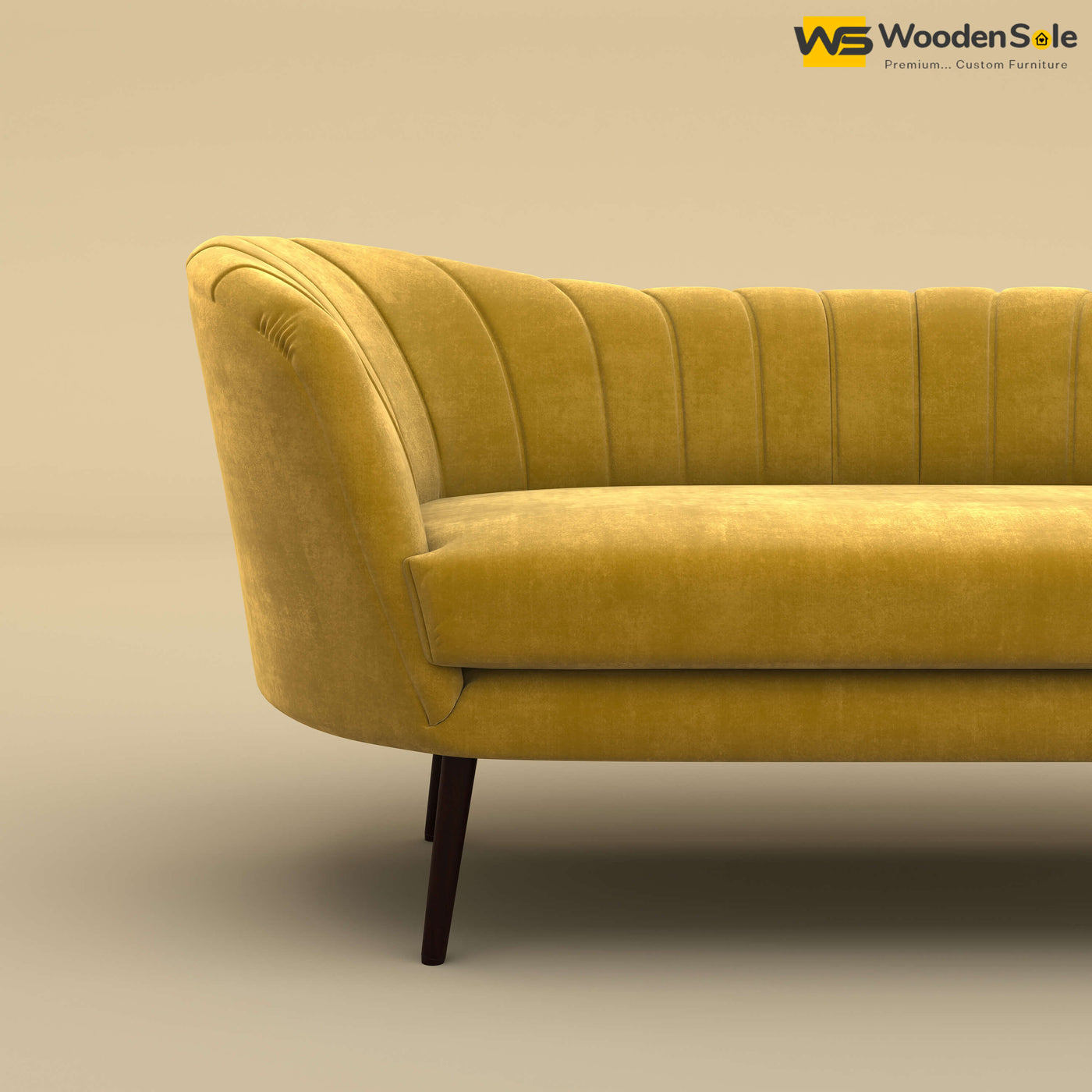 Kiara Chaise Lounge (Velvet, Mustard Yellow)