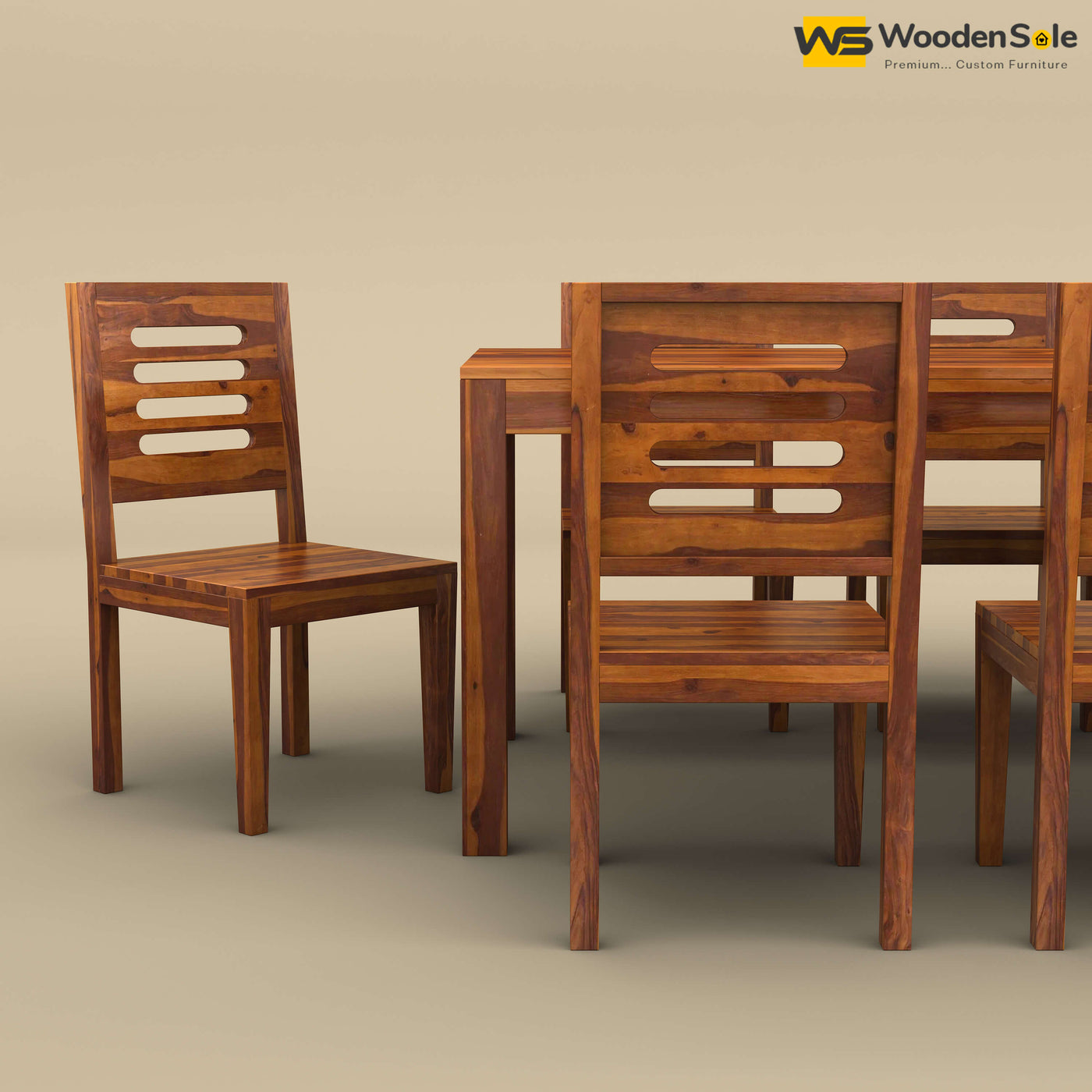 Sheesham Wood 8 Seater Dining Table Set (Honey Finish)