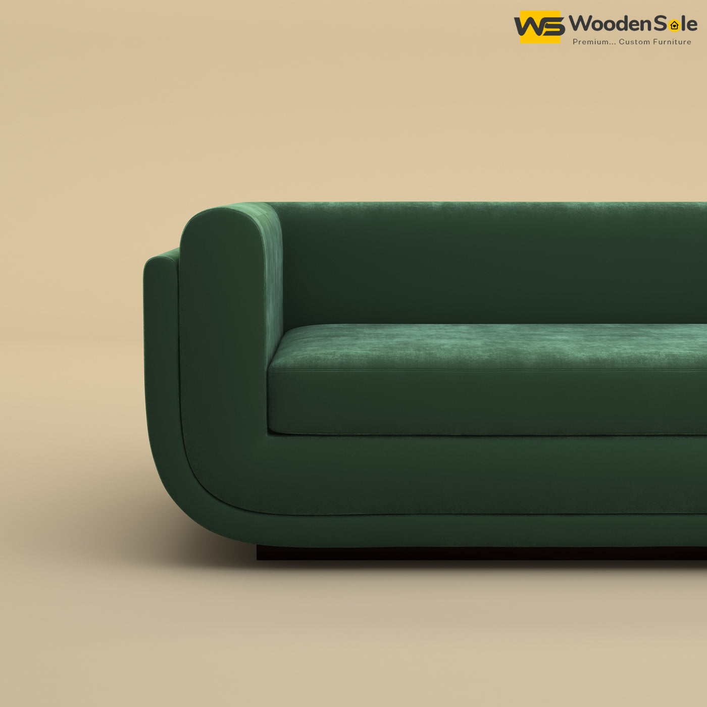 Vedant Three Seater Sofa (Velvet, Forest Green)