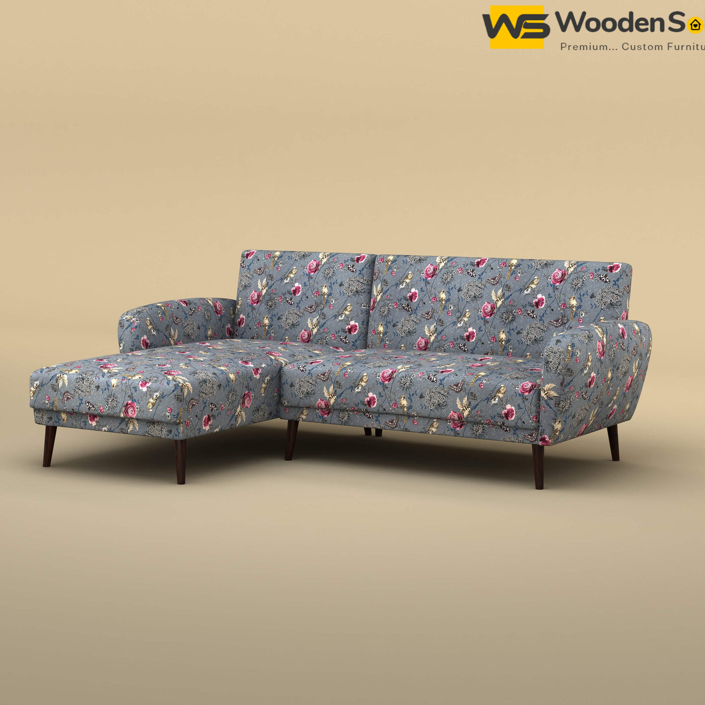 Daisy L Shape Sofa (Cotton, Floral Printed)