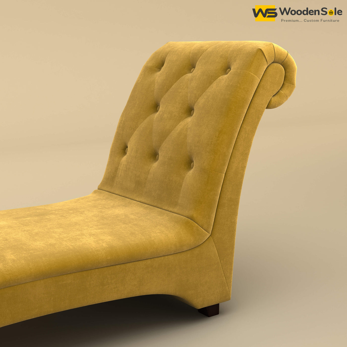 Turkish Chaise Lounge (Velvet, Mustard Yellow)