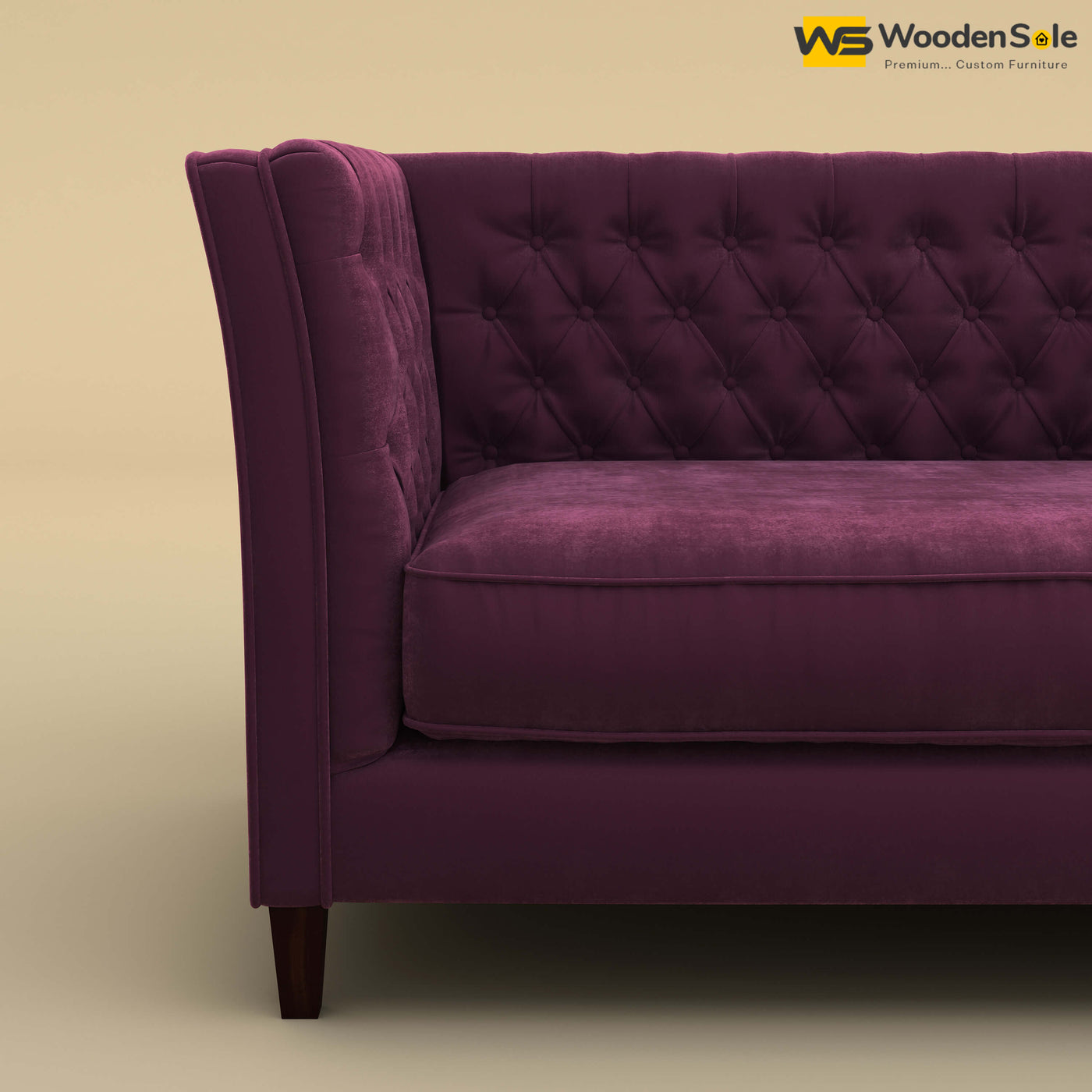 Divit Loveseat (Velvet, Dark Purple)