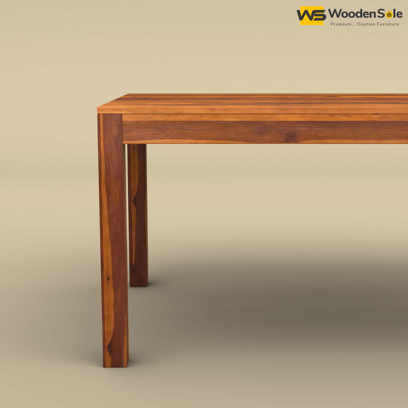 Sheesham Wood 6 Seater Dining Table Set with Bench (Honey Finish)
