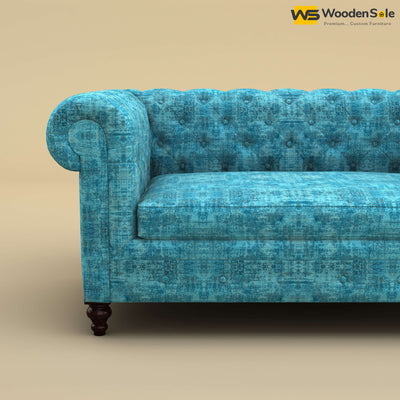 Maharaja Fabric 2 Seater Sofa (Cotton, Teal Blue)