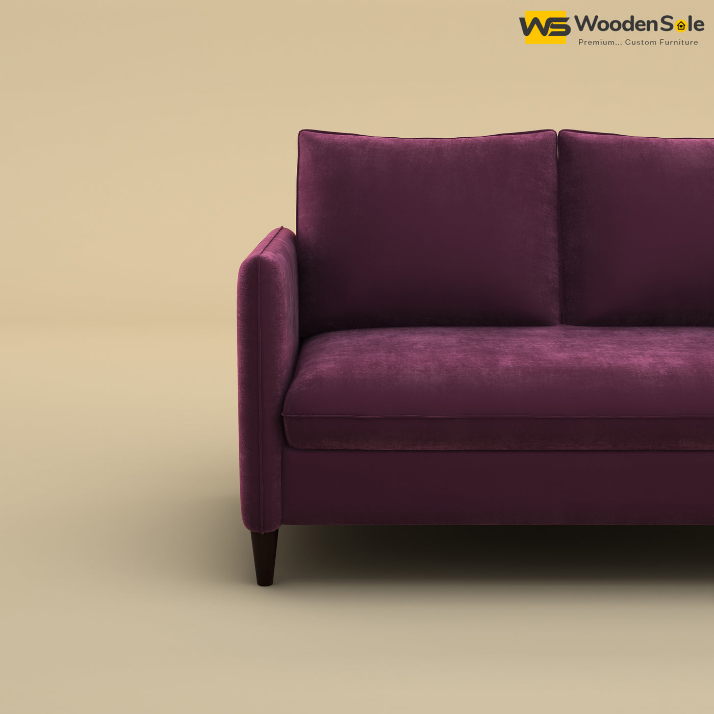 Citron 2 Seater Fabric Sofa (Velvet, Dark Purple)