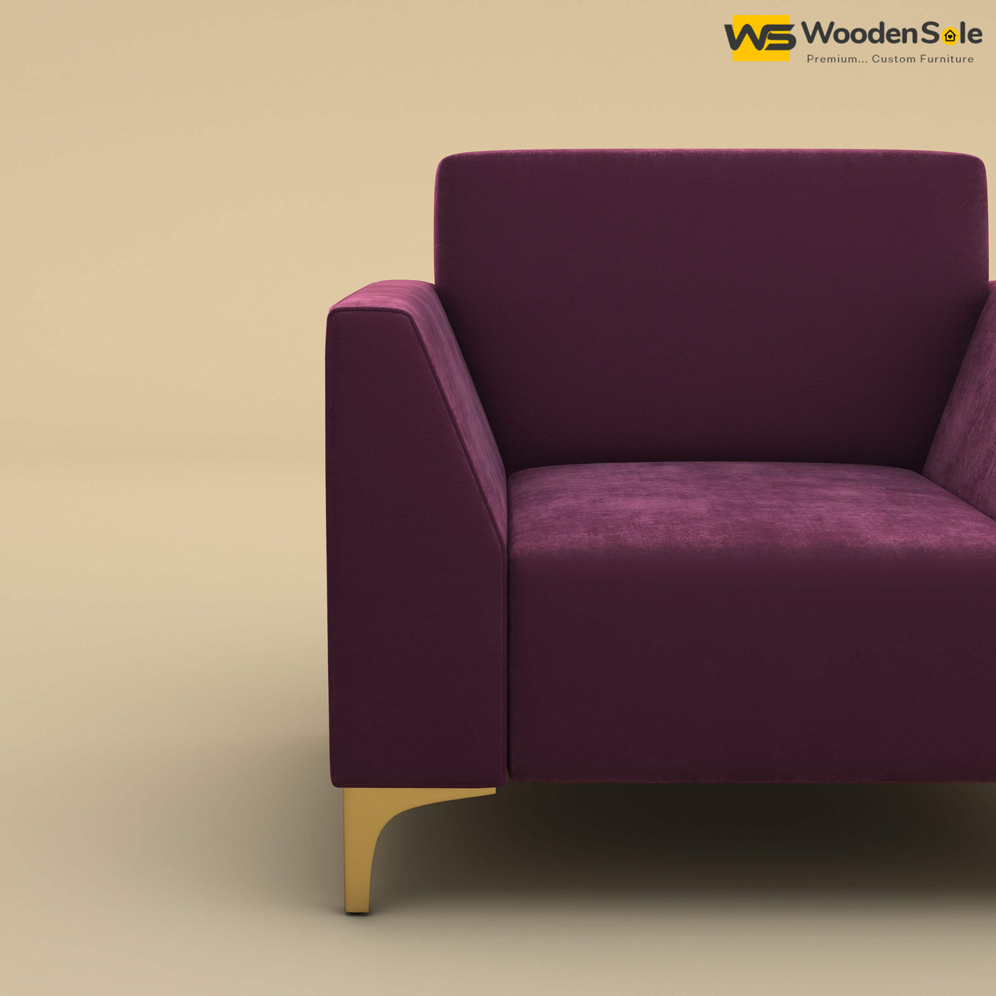 Nayobi 1 Seater Sofa (Velvet, Dark Purple)