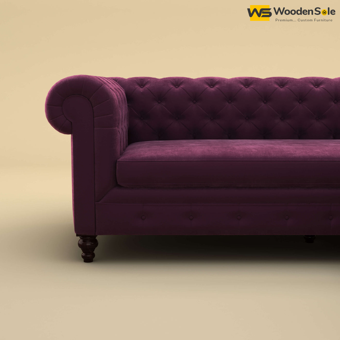 Maharaja Corner Sofa (Velvet, Dark Purple)