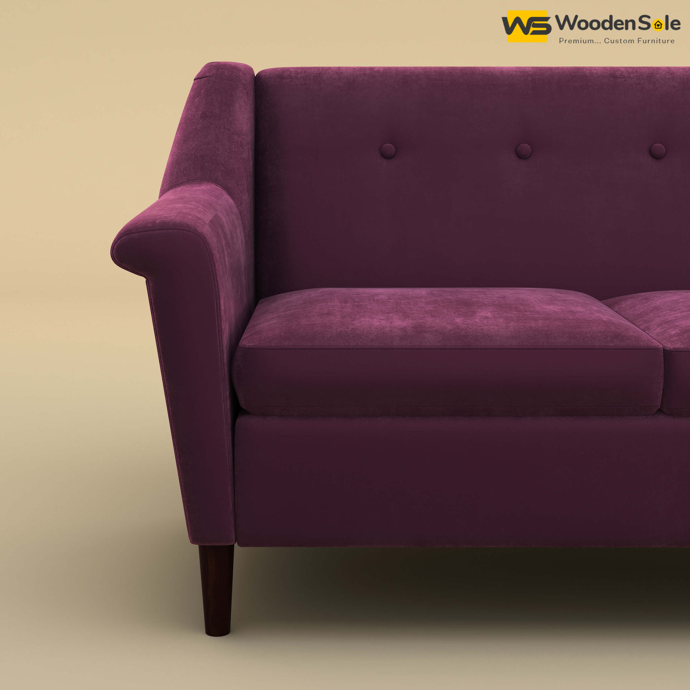 Ojas Loveseat (Velvet, Dark Purple)