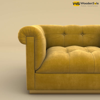 Morrison 1 Seater Fabric Sofa (Velvet, Mustard Yellow)