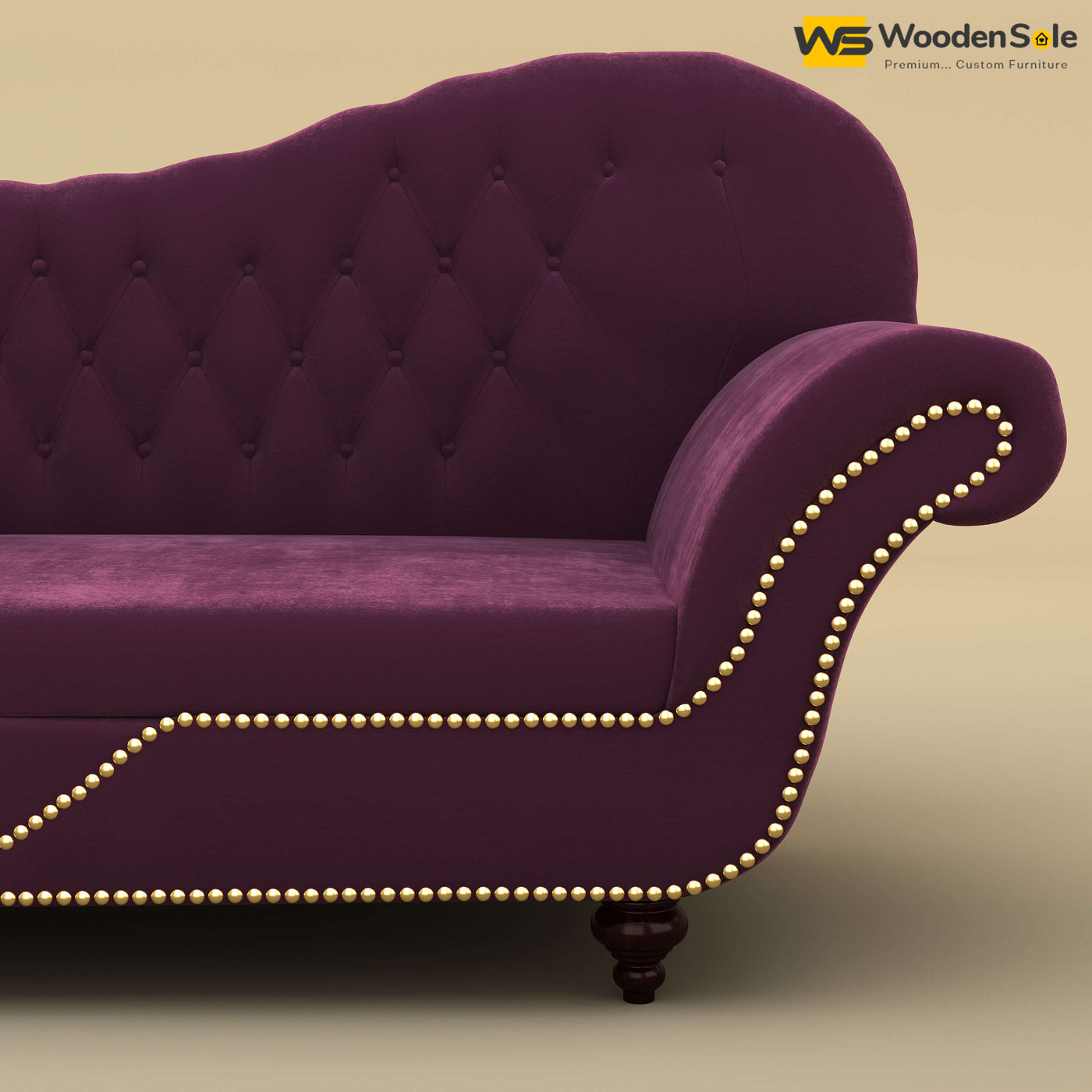 Royal Chaise Lounge (Velvet, Dark Purple)