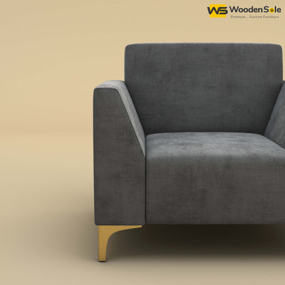 Nayobi 1 Seater Sofa (Velvet, Charcoal Gray)