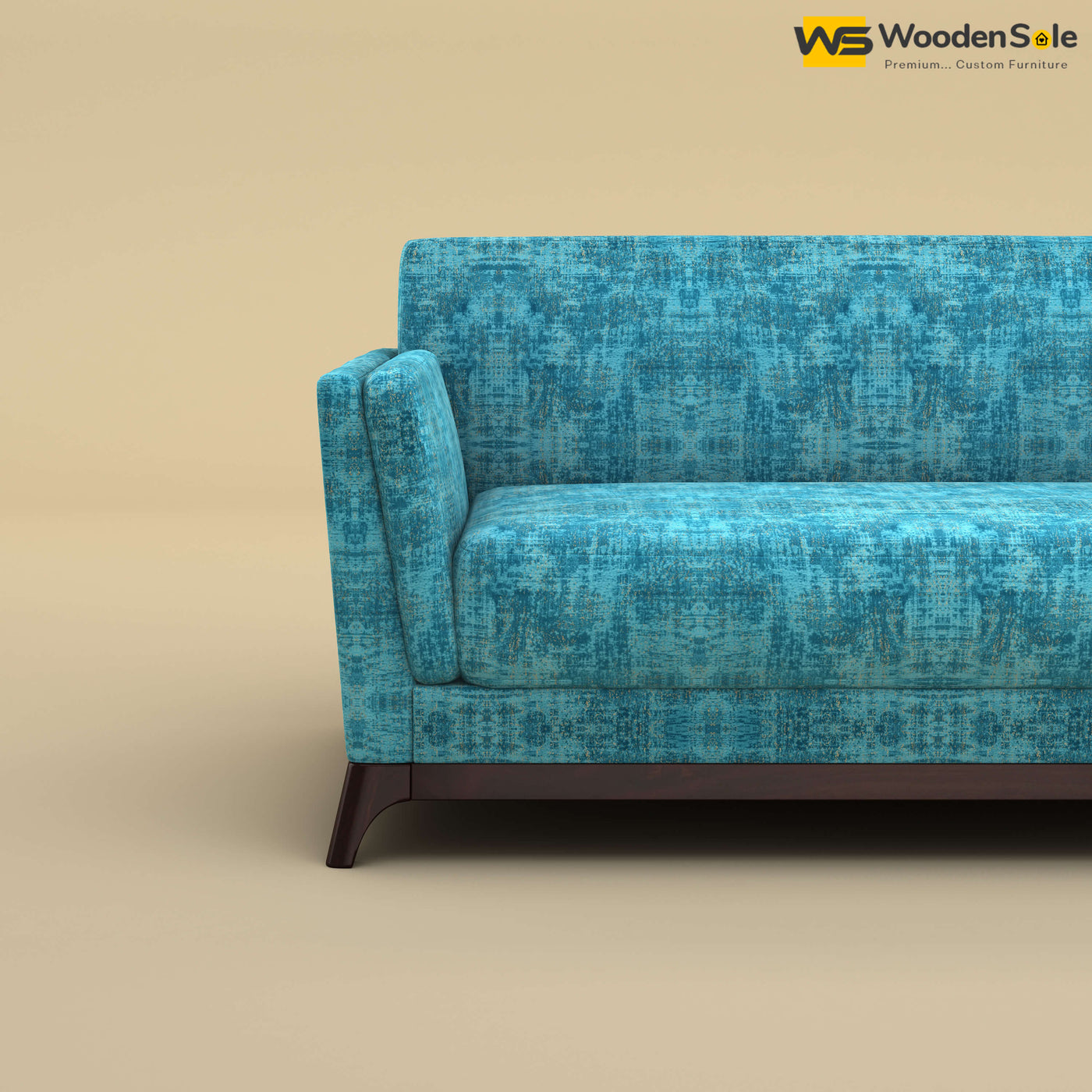 Bruno 2 Seater Sofa (Cotton, Teal Blue)