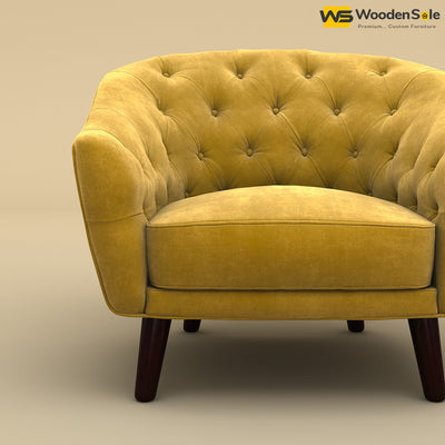 Verona Lounge Chair (Velvet, Mustard Yellow)