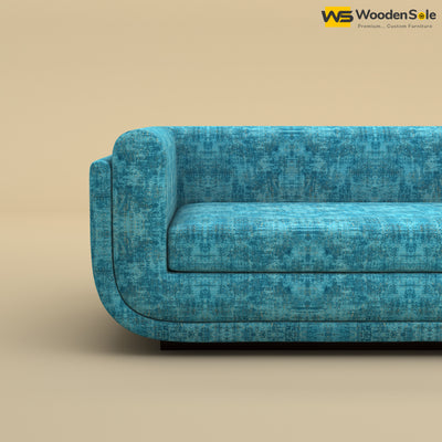 Vedant Three Seater Sofa (Cotton, Teal Blue)