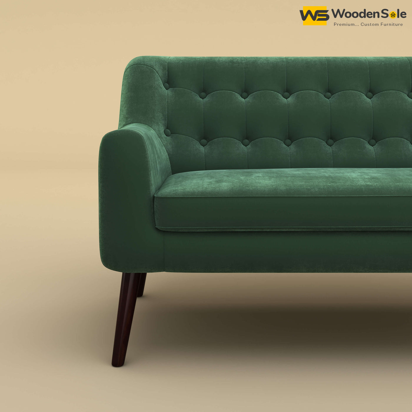 Viraj Loveseat Sofa (Velvet, Forest Green)