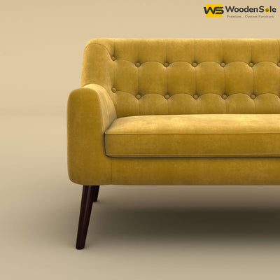 Viraj Loveseat Sofa (Velvet, Mustard Yellow)