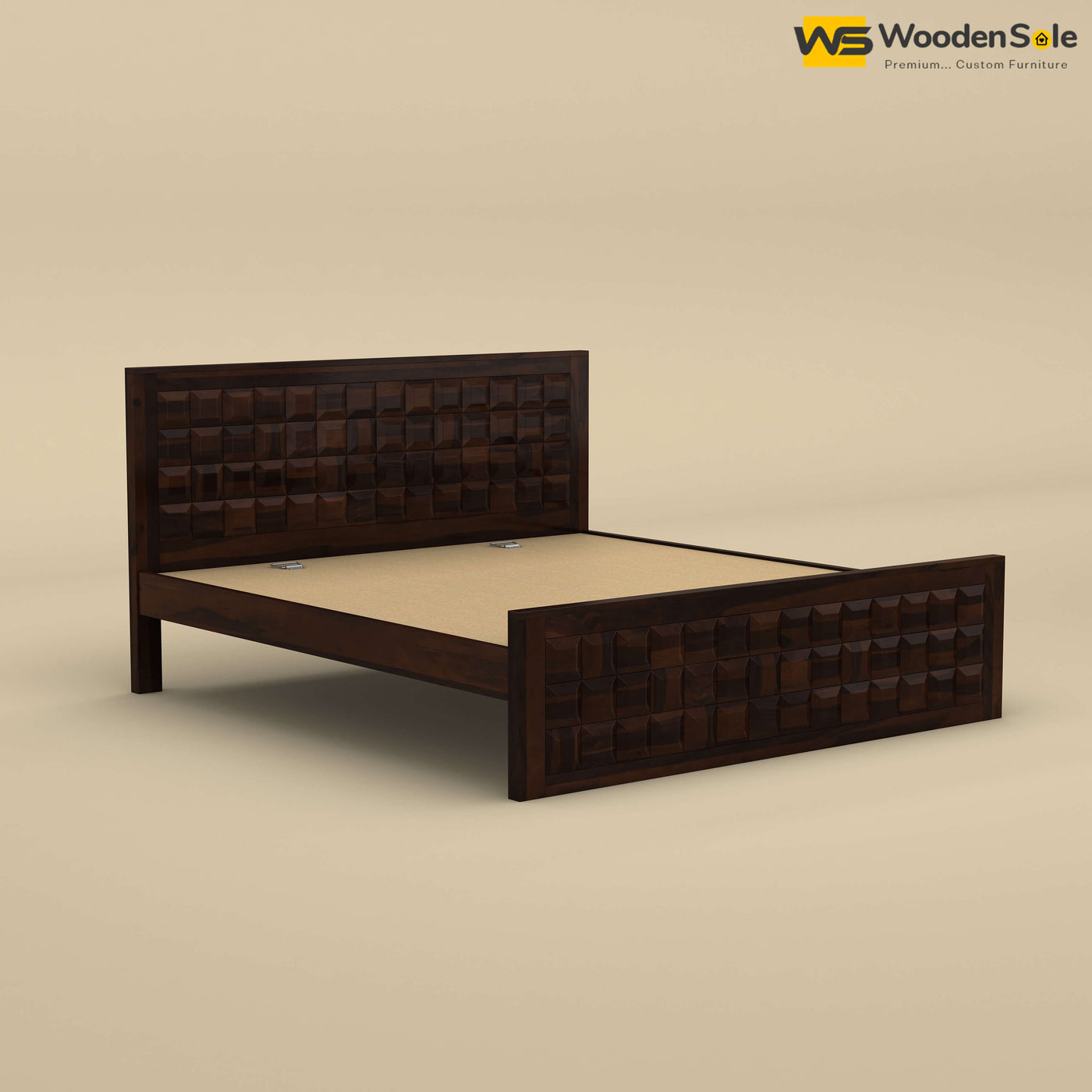 Diamond Without Storage Bed (Walnut Finish)