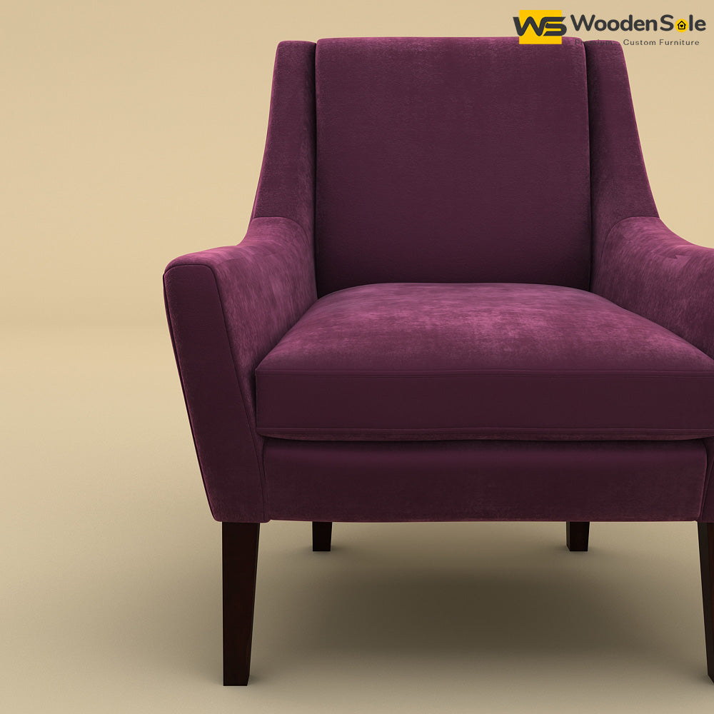 Oscar Lounge Chair (Velvet, Dark Purple)