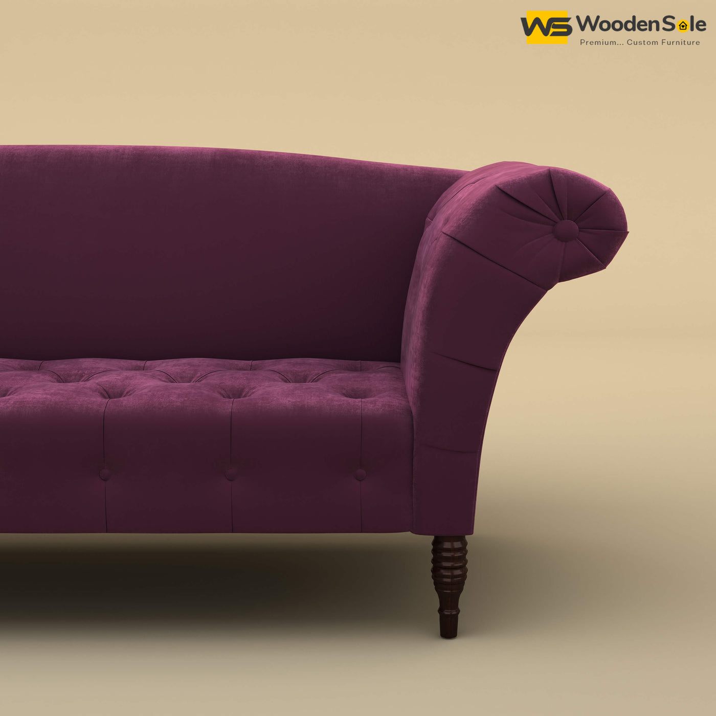 Leo Chaise Lounge (Velvet, Dark Purple)