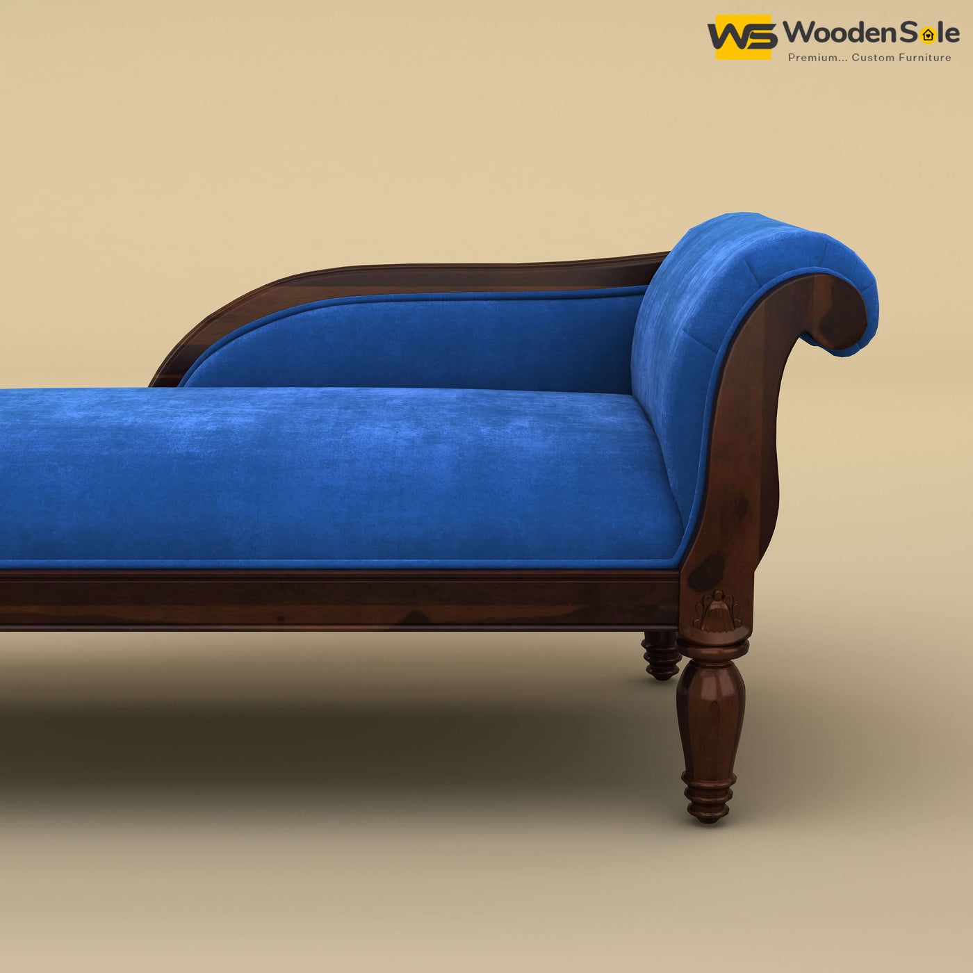 Virat Chaise Lounge (Velvet, Royal Blue)