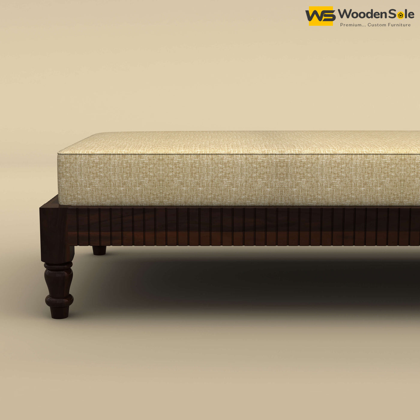 Aya Diwan Settee With Mattress (Walnut Finish)